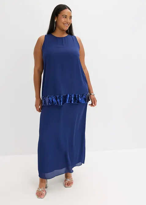 Maxikleid aus feinem Georgette mit Pailletten, bonprix