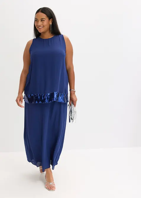 Maxikleid aus feinem Georgette mit Pailletten, bonprix