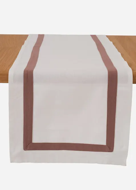Chemin de table en coton avec bordure colorée, bonprix