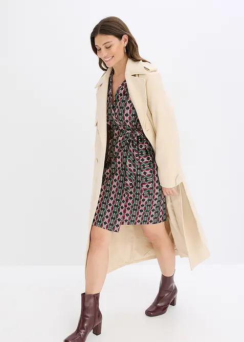 Wickelkleid aus strukturiertem Jersey, bonprix