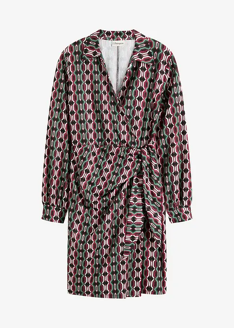 Wickelkleid aus strukturiertem Jersey, bonprix