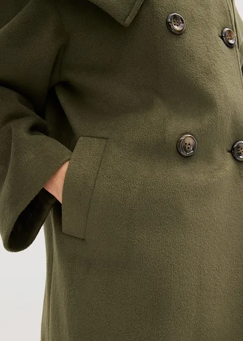 Manteau aspect laine à large col, bonprix