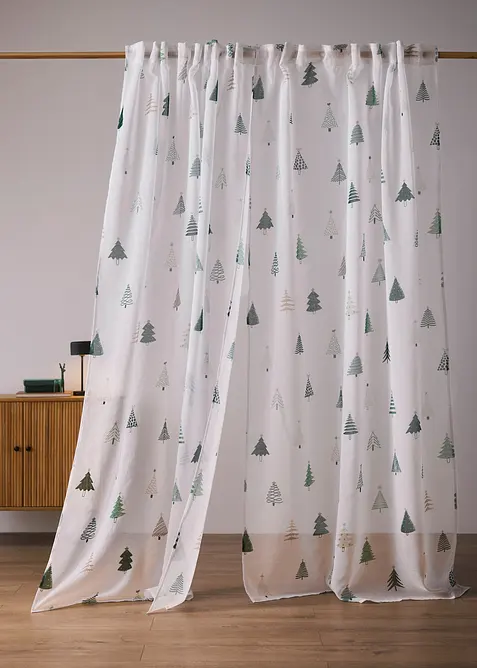 Gardine mit Tannenbaum Druck (1er Pack), bonprix