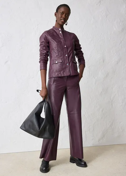 Veste en cuir nappa d’agneau, bonprix