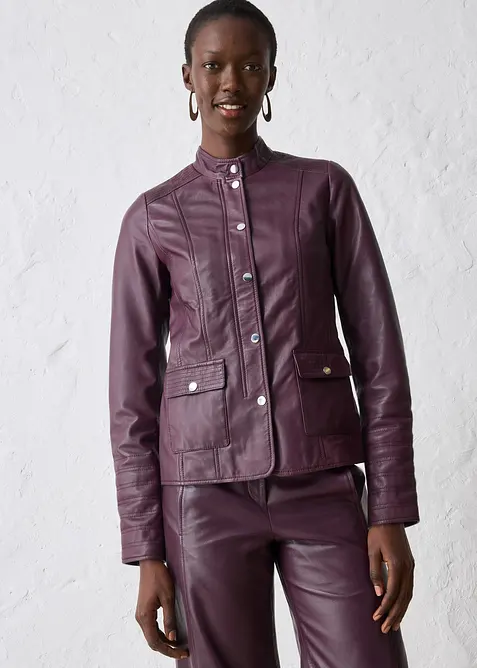 Veste en cuir nappa d’agneau, bonprix