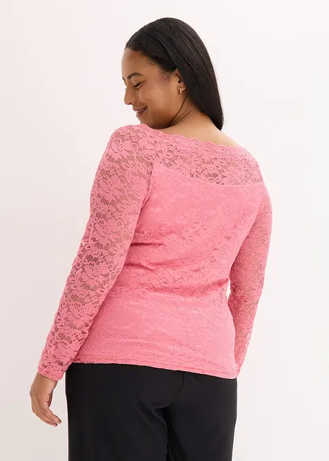 T-shirt manches longues en dentelle, bonprix