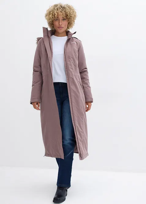 wasserdichter Outdoor-Mantel mit Fellimitat, bonprix