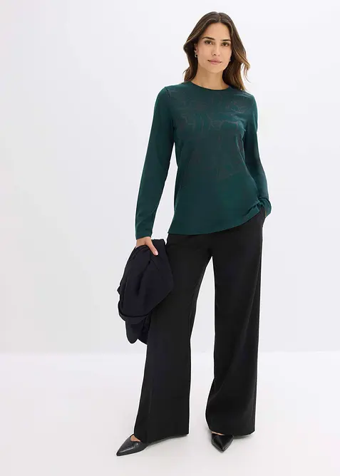 Langarmshirt mit Rosendruck, bonprix