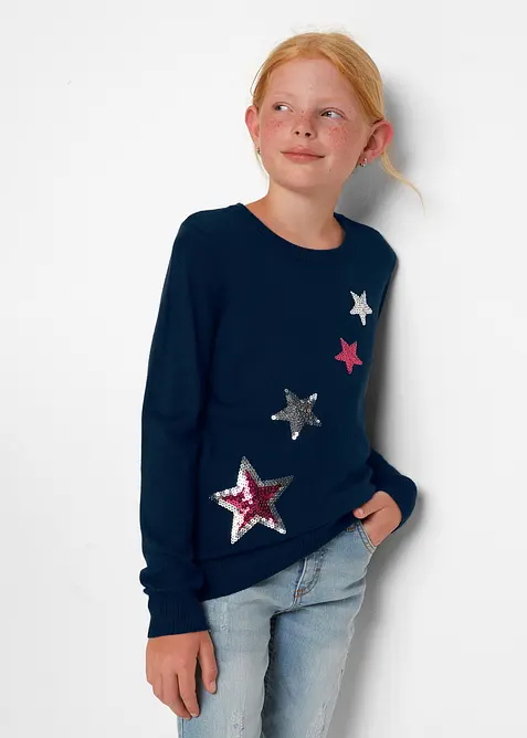 Pull en fine maille à sequins, bonprix