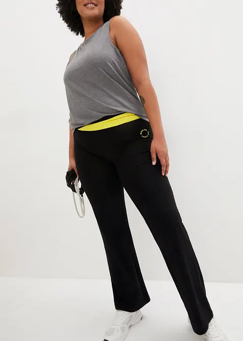 Pantalon de sport en coton, jambes évasées, bonprix