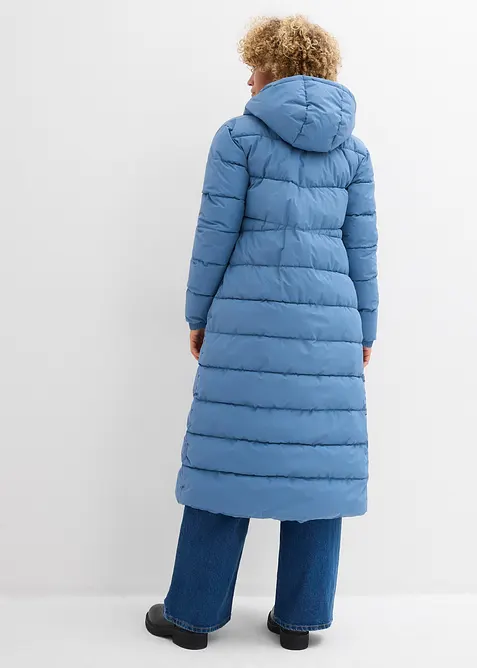 Langer Stepp-Mantel mit Kapuze, bonprix