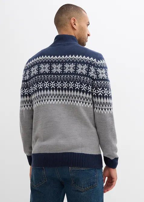 Norweger-Pullover mit Troyerkragen, bonprix