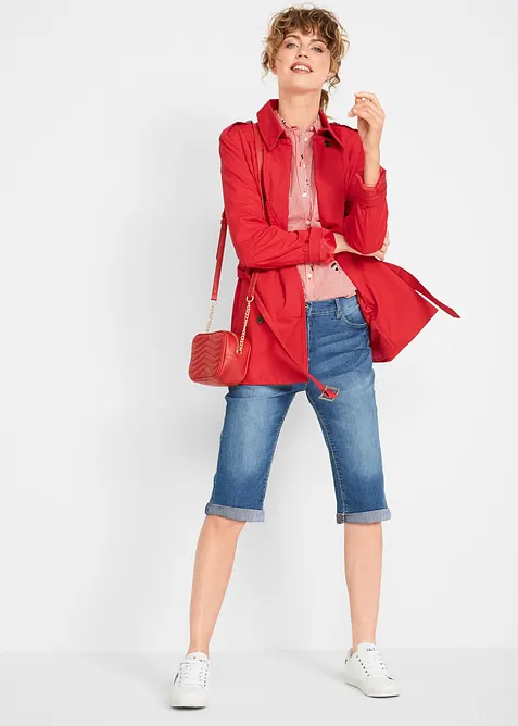 Bermuda en jean à revers, taille mi-haute, bonprix