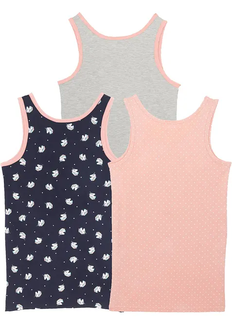 Lot de 3 débardeurs fille avec coton doux, bonprix