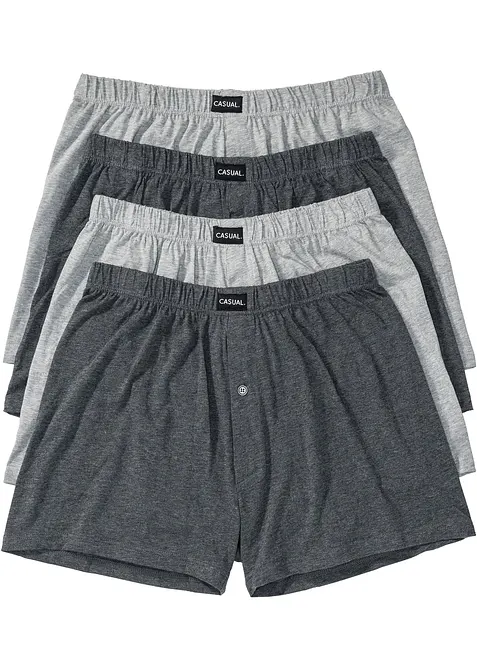 Lockere Jersey Boxershorts mit weicher Baumwolle (4er Pack), bonprix