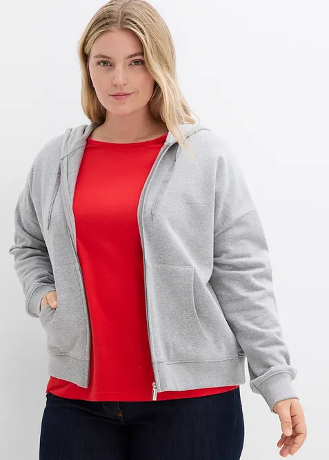 Sweat zippé oversize, bonprix