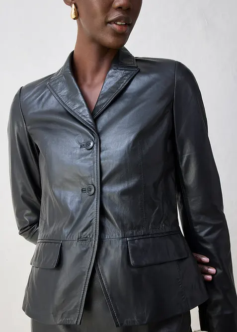 Kurzblazer aus Lammnappa, bonprix