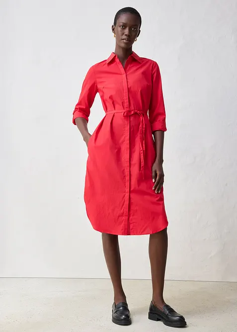 Hemdblusenkleid mit Seidenanteil, bonprix