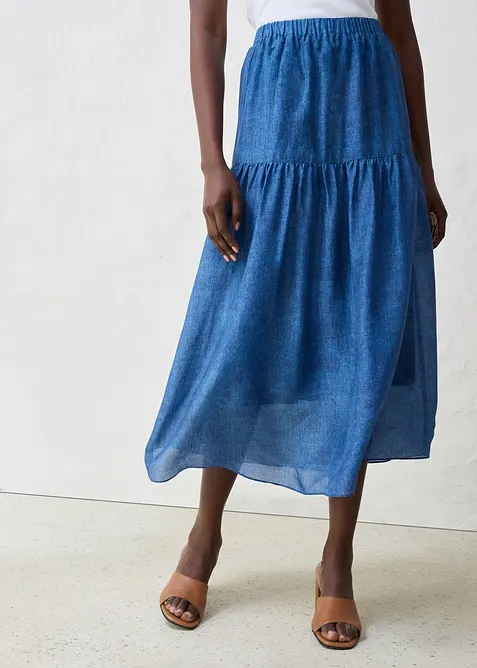 Jupe longue avec soie, bonprix