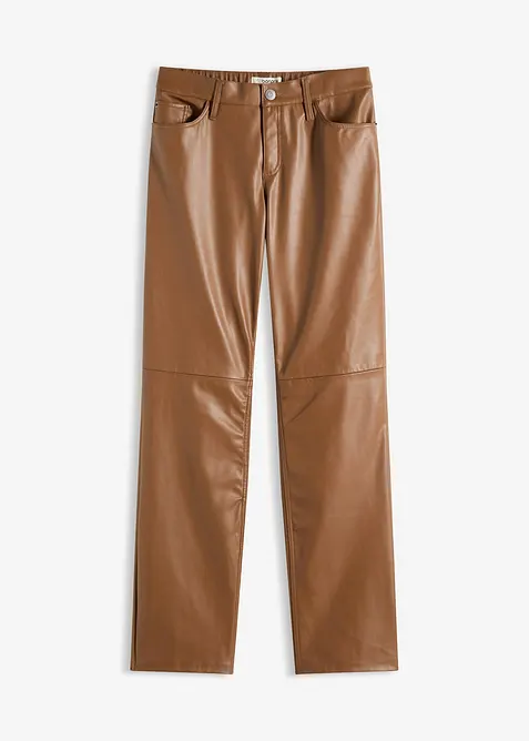 Pantalon enduit à taille élastiquée, bonprix