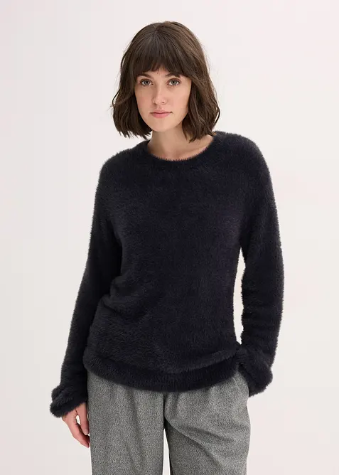 Pullover in Plüsch-Optik, bonprix