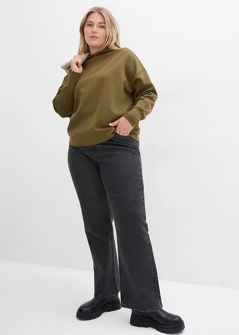Oversize Sweatshirt aus weichem Scuba, bonprix