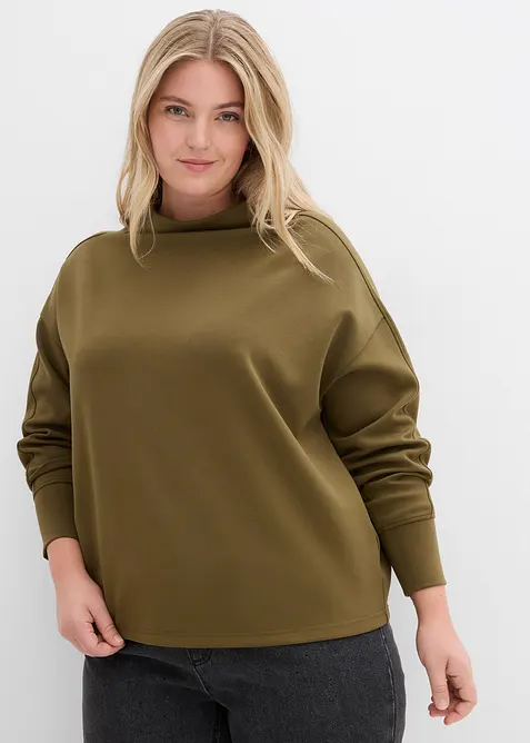 Oversize Sweatshirt aus weichem Scuba, bonprix