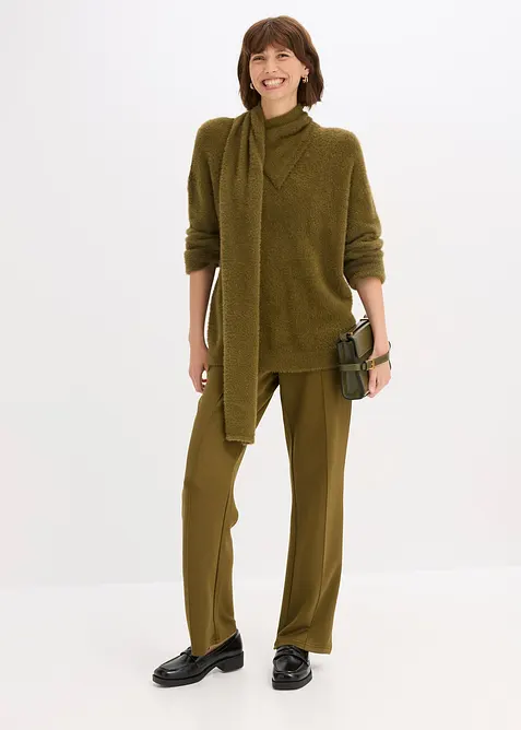 Pull oversize avec écharpe, bonprix