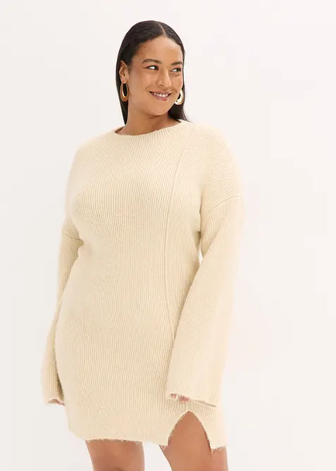 Kurzes Strickkleid mit Wollanteil, bonprix