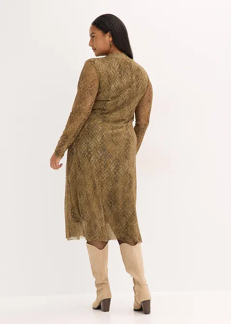 Midikleid aus feinem Mesh, bonprix