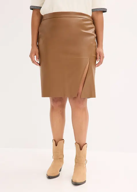 Bleistiftrock aus Lederimitat, bonprix