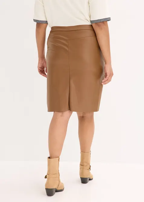 Bleistiftrock aus Lederimitat, bonprix