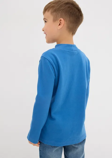 Langarmshirt mit Stehkragen aus reiner Bio-Baumwolle (2er Pack), bonprix