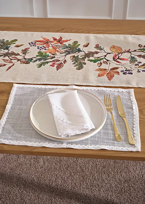 Tischset mit dekorativer Biese (2er Pack), bonprix