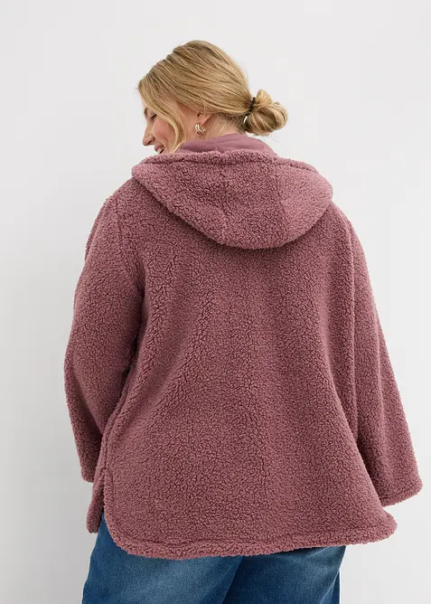 Teddy-Fleece Jacke in A-Linie mit Seitenschlitzen, bonprix