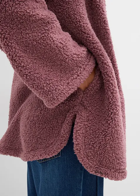 Teddy-Fleece Jacke in A-Linie mit Seitenschlitzen, bonprix