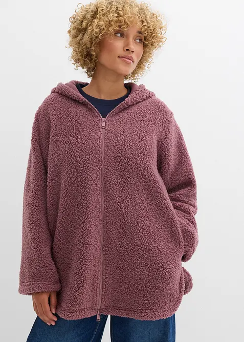 Teddy-Fleece Jacke in A-Linie mit Seitenschlitzen, bonprix