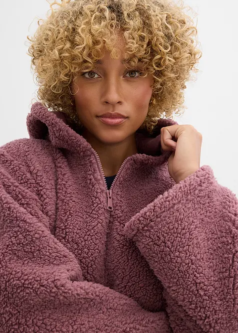 Teddy-Fleece Jacke in A-Linie mit Seitenschlitzen, bonprix