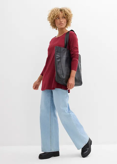 Langarmshirt aus Baumwoll-Viskose-Mix, bonprix