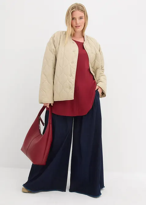 T-shirt manches longues en coton et viscose, bonprix