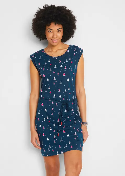 Robe en jersey imprimé à manches papillon, bonprix