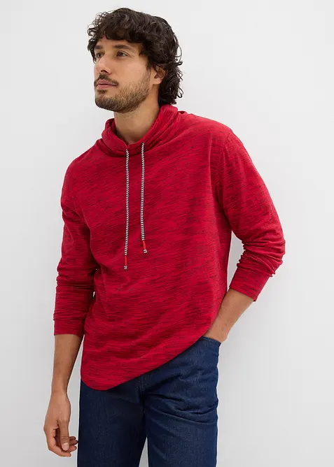 T-shirt manches longues à col châle, bonprix