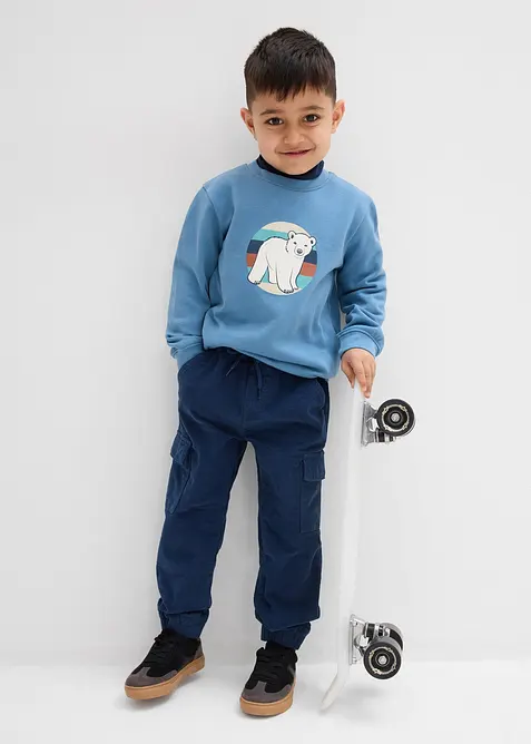 Thermo Regular Fit Cargo-Schlupfhose aus Cord mit Jerseyfutter, bonprix