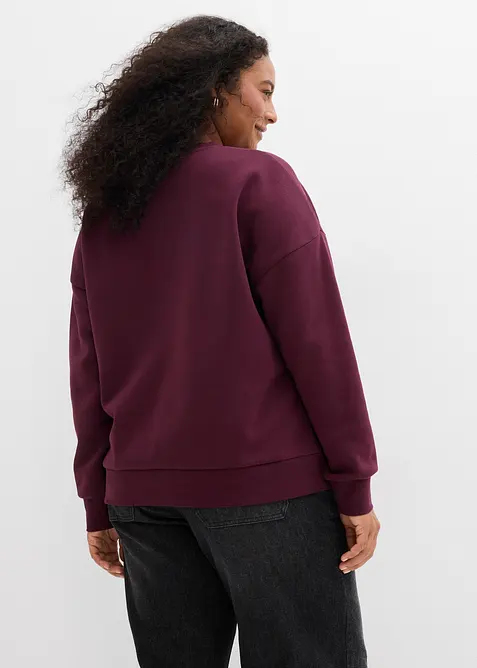 Sweat oversize en coton m&eacute;lang&eacute;, bonprix