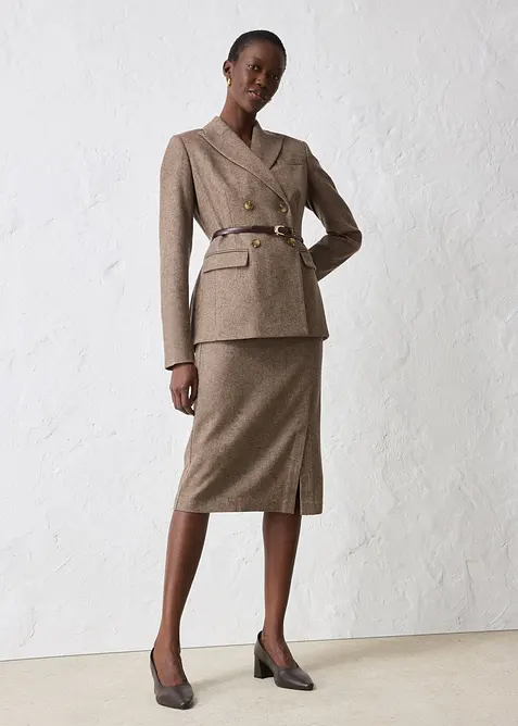 Blazer doux en laine majoritaire, bonprix