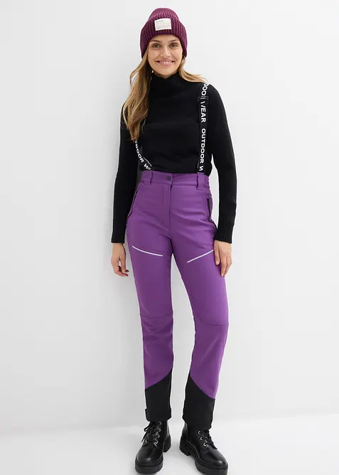 Pantalon technique en softshell extensible et déperlant, bonprix