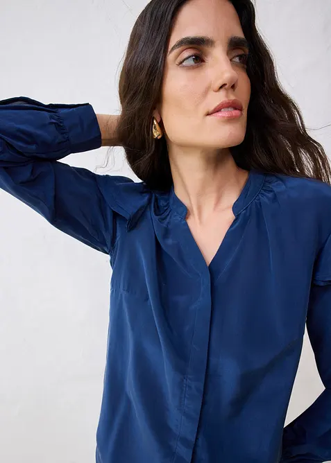 Bluse mit Seidenanteil, bonprix