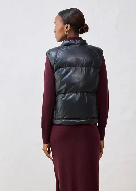 Leder-Steppweste aus Lammnappa, bonprix