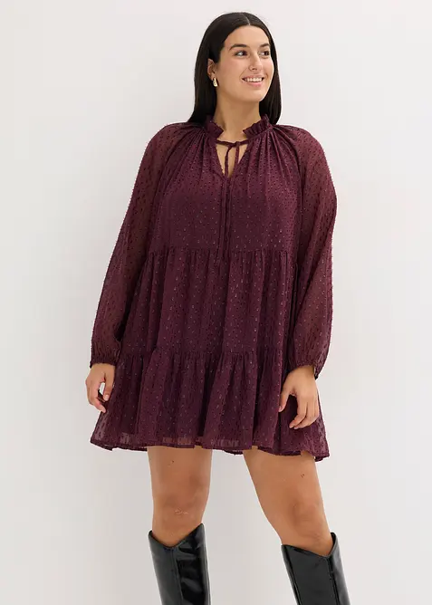 Robe-tunique en voile plumetis irisé, bonprix