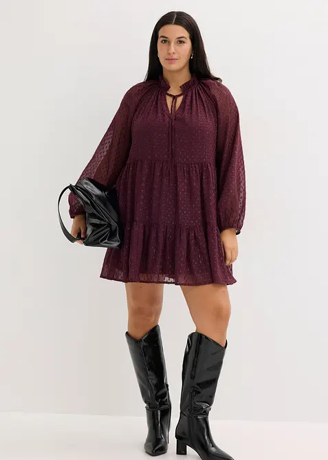 Robe-tunique en voile plumetis irisé, bonprix